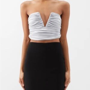 Gauge81 Strapless silver Ruched Top